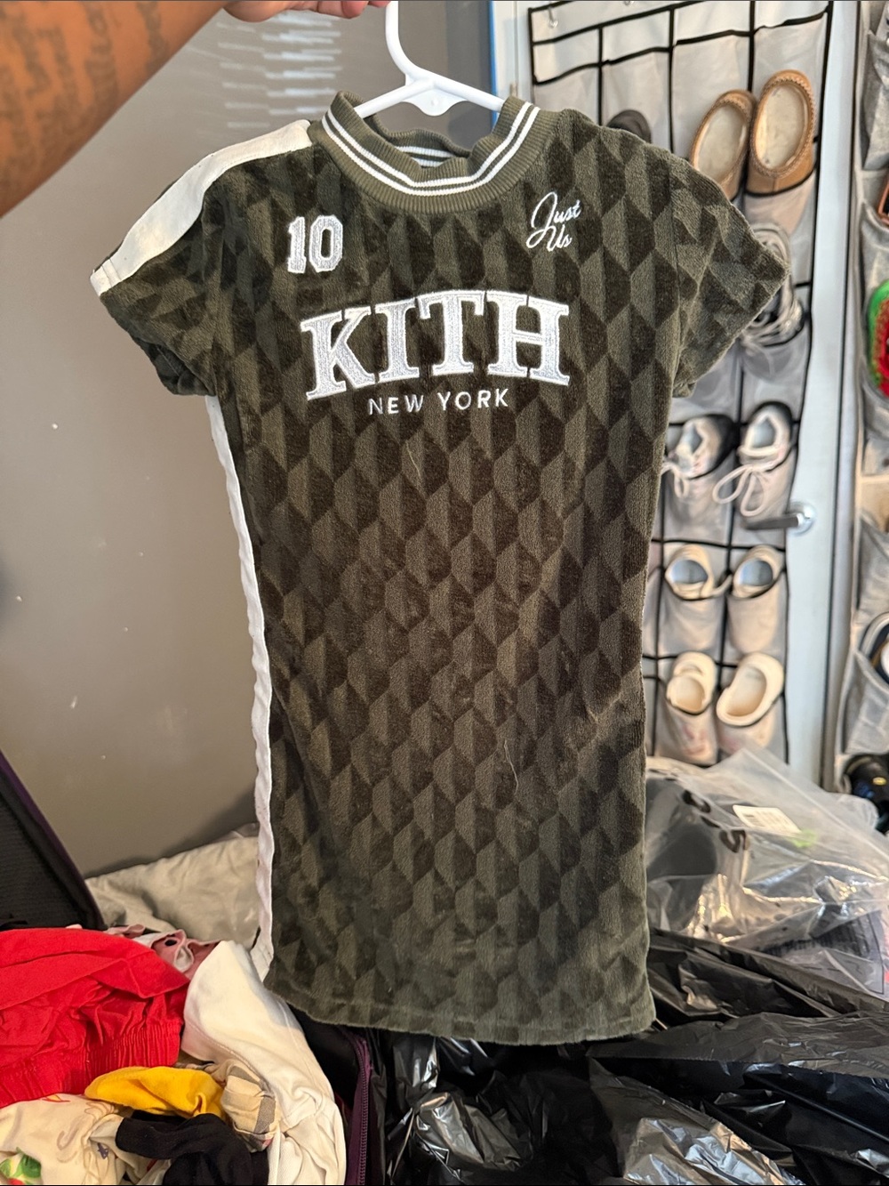 Kith Olive Green Geometric Logo Short Sleeve Tee